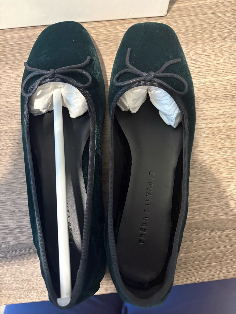 Freda Salvador Green Velvet Ballet Flats